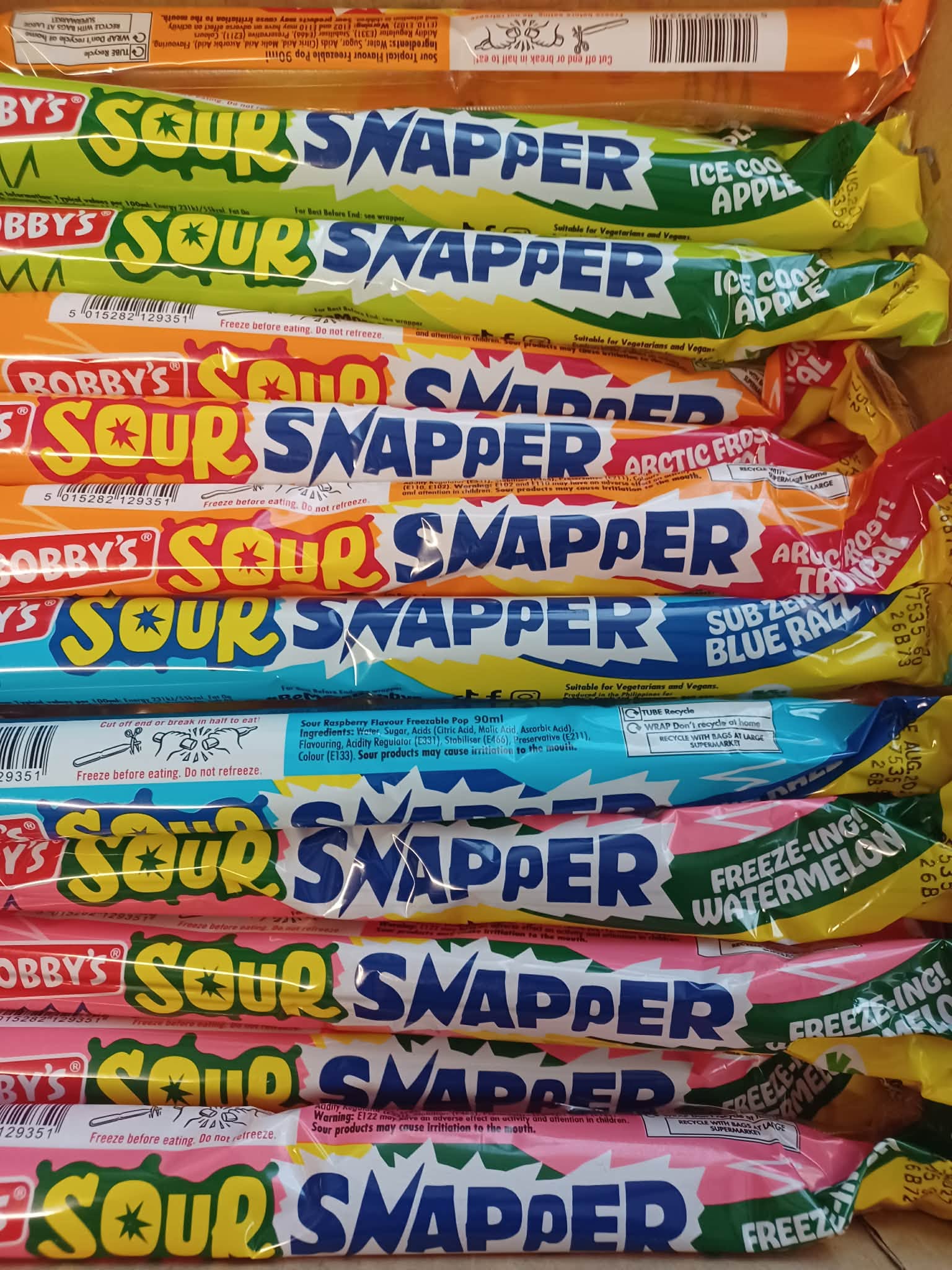 Bobby's Sour Ice Snappers UNFROZEN ( UK )